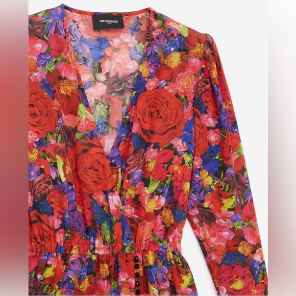 The Kooples Summer Night Floral-Print Silk Mini Dress - Picture 6 of 16